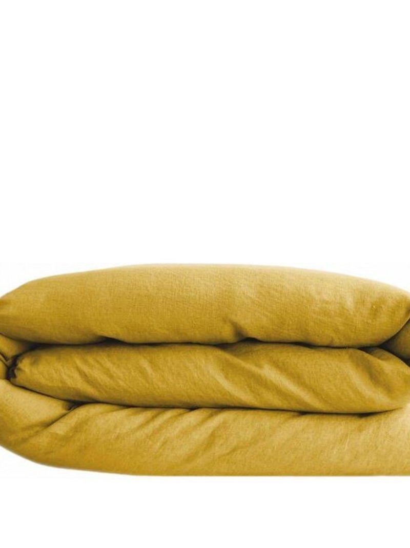 Housse de couette - Vent du Sud - 100 % coton lavé 63 fils/cm² Jaune - Kiabi