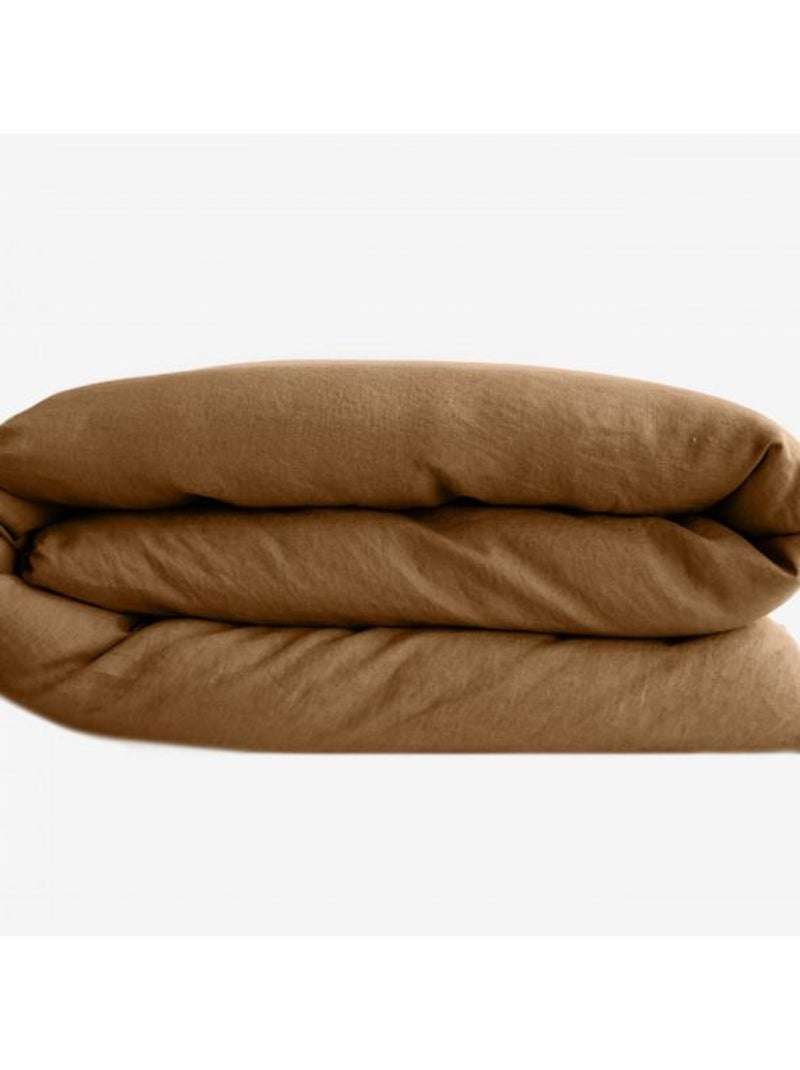 Housse de couette - Vent du Sud - 100 % coton lavé 63 fils/cm² Jaune - Kiabi