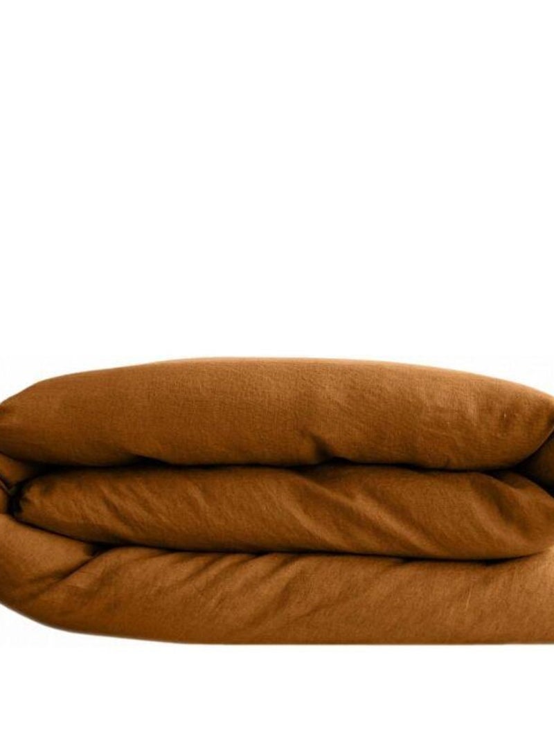 Housse de couette - Vent du Sud - 100 % coton lavé 63 fils/cm² Orange - Kiabi