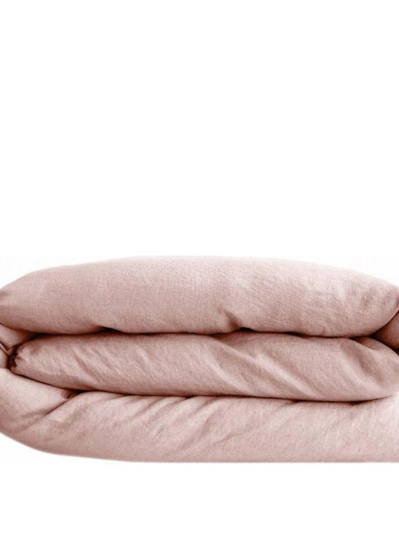 Housse de couette - Vent du Sud - 100 % coton lavé 63 fils/cm² Rose - Kiabi
