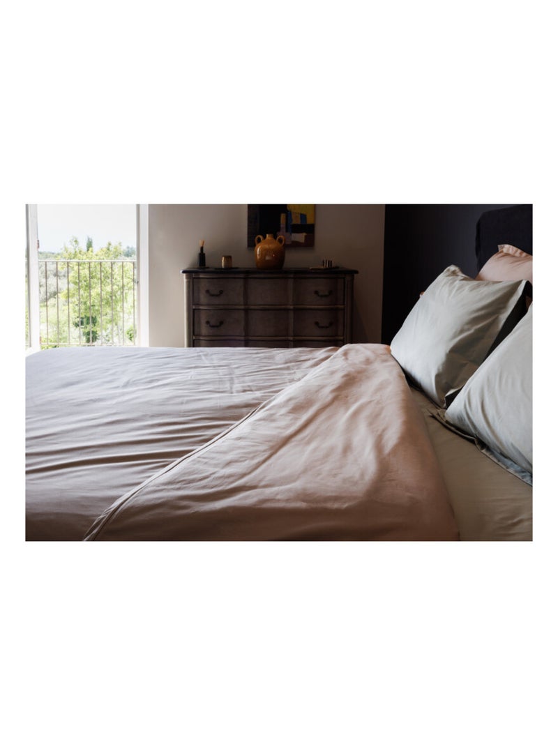 Housse de couette - Vent du Sud - 100% Percale de coton peigné Jaune moutarde - Kiabi