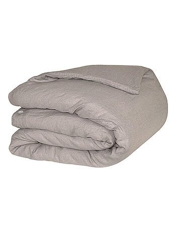 Housse de couette 1 face lin lavé et 1 face coton lavé