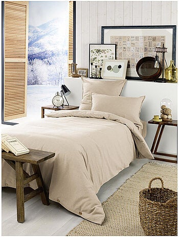 Housse de couette 1 personne - flanelle douce et chaude - candice