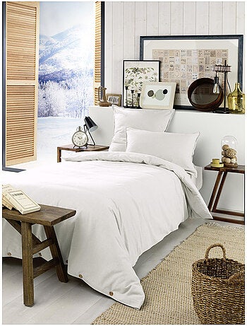 Housse de couette 1 personne - flanelle douce et chaude - candice