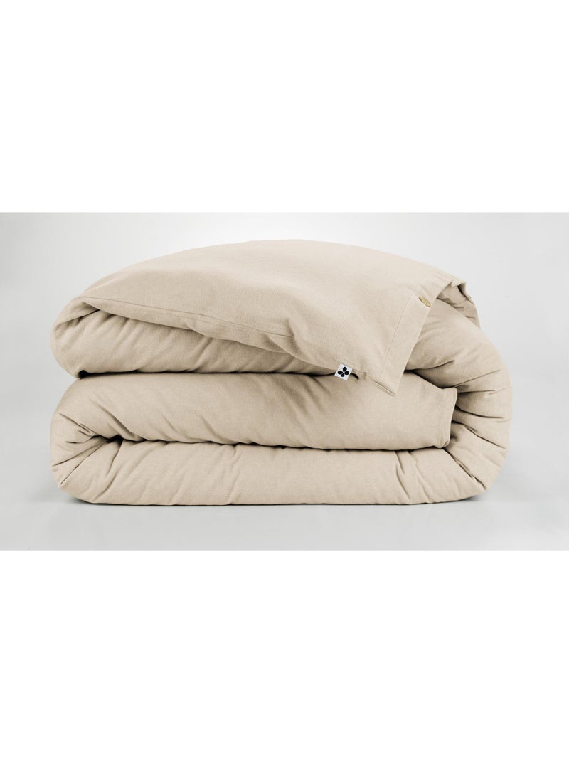 Housse de Couette 1 personne - Flanelle douche et chaude - Candice Beige - Kiabi