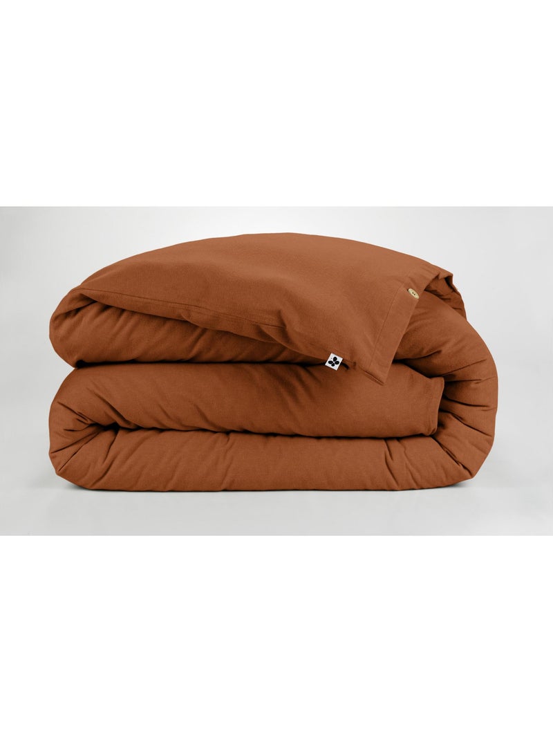 Housse de Couette 1 personne - Flanelle douche et chaude - Candice Orange - Kiabi