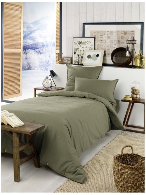 Housse de Couette 1 personne - Flanelle douche et chaude - Candice - Kiabi