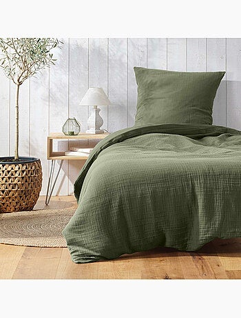 Housse de Couette 1 Personne Gaze de Coton 57 Fils