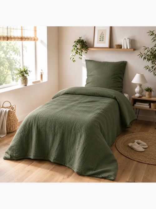 Housse de Couette 1 Personne Gaze de Coton 57 Fils - Kiabi Housse de Couette 1 Personne Gaze de Coton 57 Fils - Kiabi