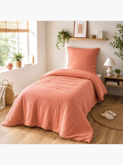 Housse de Couette 1 Personne Gaze de Coton 57 Fils - Kiabi