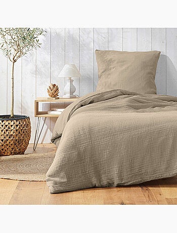 Housse de Couette 1 Personne Gaze de Coton 57 Fils