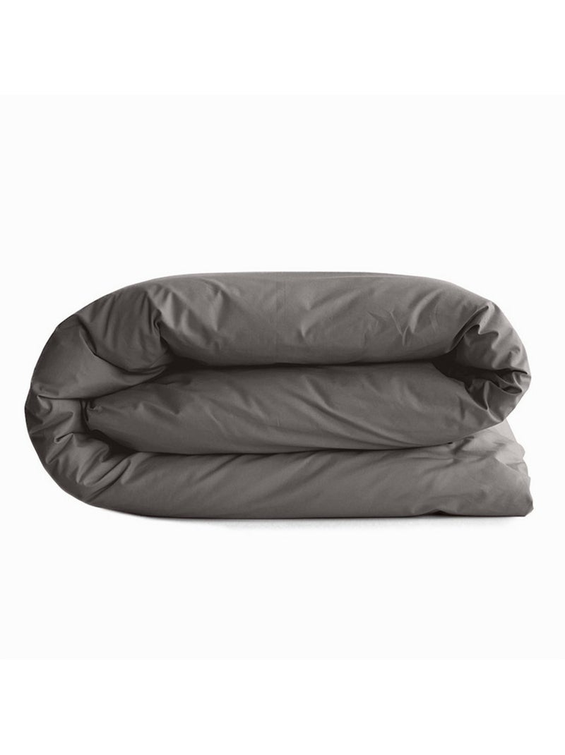 Housse de couette 1 place coton 57 fils Ardoise - Kiabi
