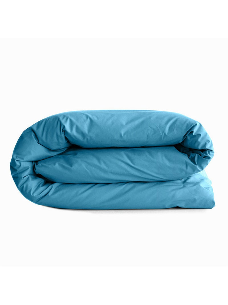 Housse de couette 1 place coton 57 fils Bleu ciel - Kiabi