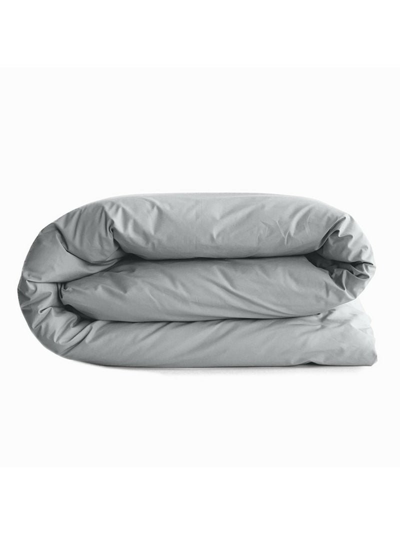Housse de couette 1 place coton 57 fils Gris nuage - Kiabi