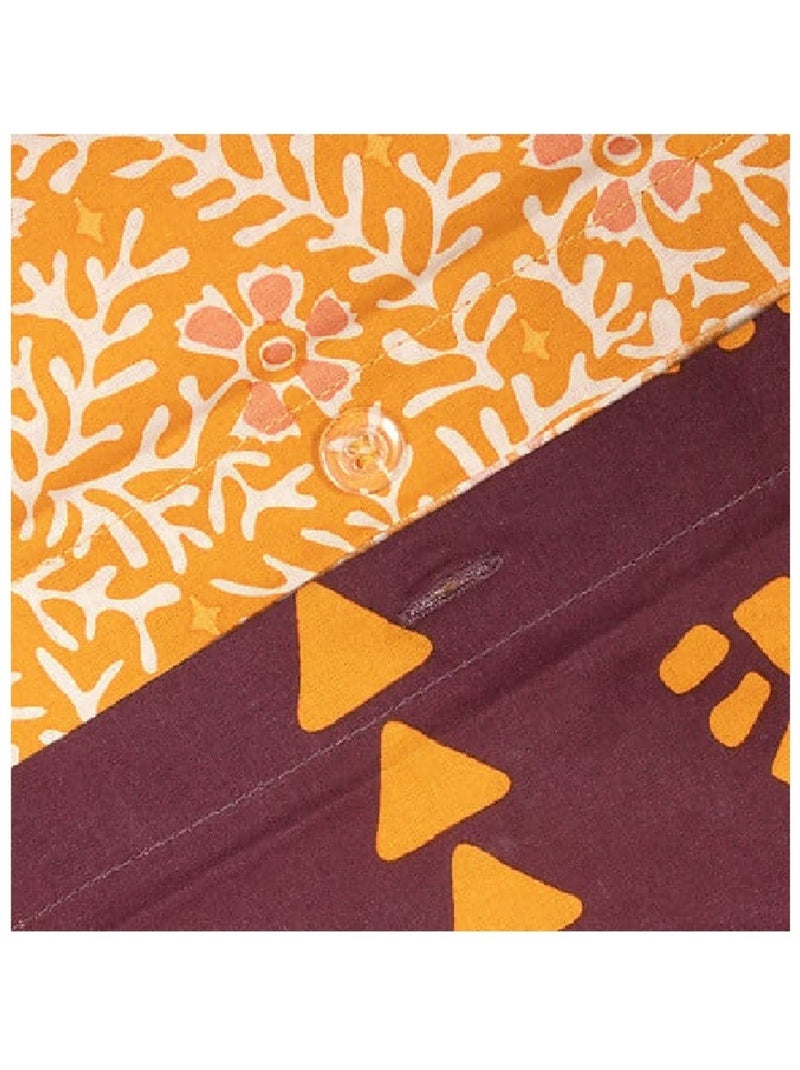 Housse de couette + 1 taie 140 x 200 cm Bella Marron - Kiabi