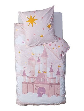 Housse de couette + 1 taie 140 x 200 cm Chateau de princesse