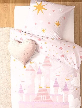 Housse de couette + 1 taie 140 x 200 cm Chateau de princesse