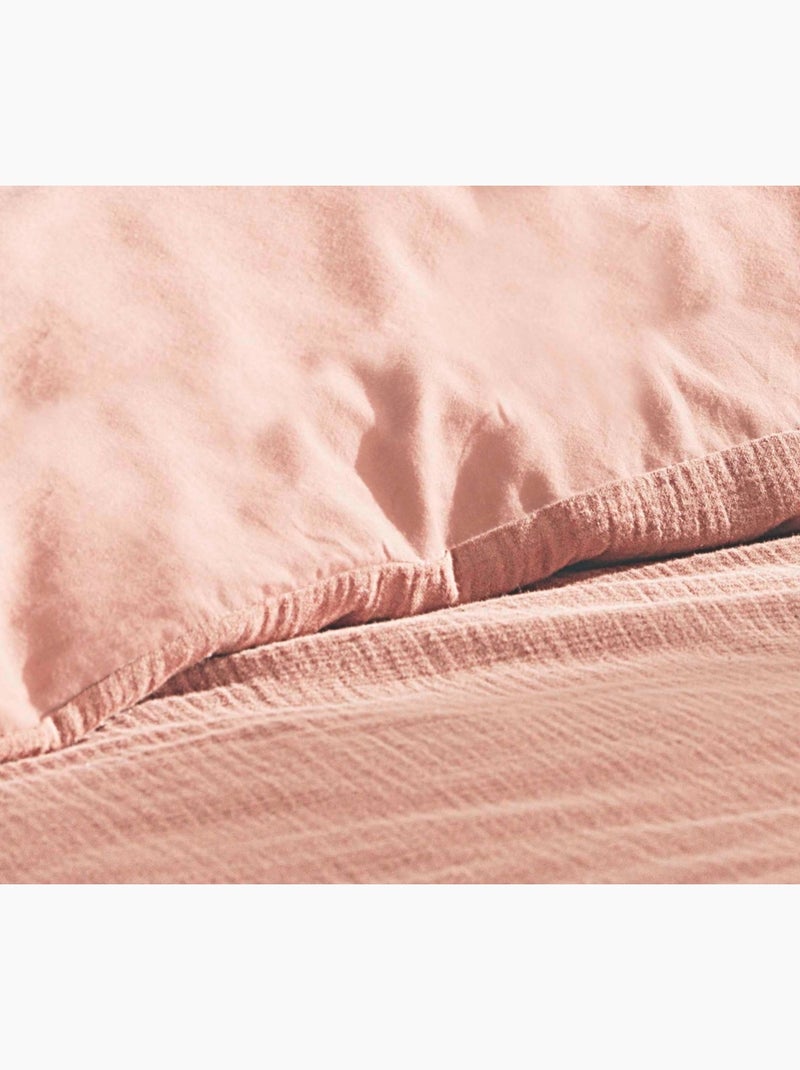Housse de couette + 1 taie 140 x 200 cm en gaze de coton Rose Multicolore - Kiabi