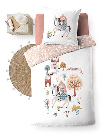 Housse de couette + 1 taie 140 x 200 cm Lilibel et sa licorne
