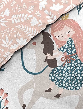 Housse de couette + 1 taie 140 x 200 cm Lilibel et sa licorne