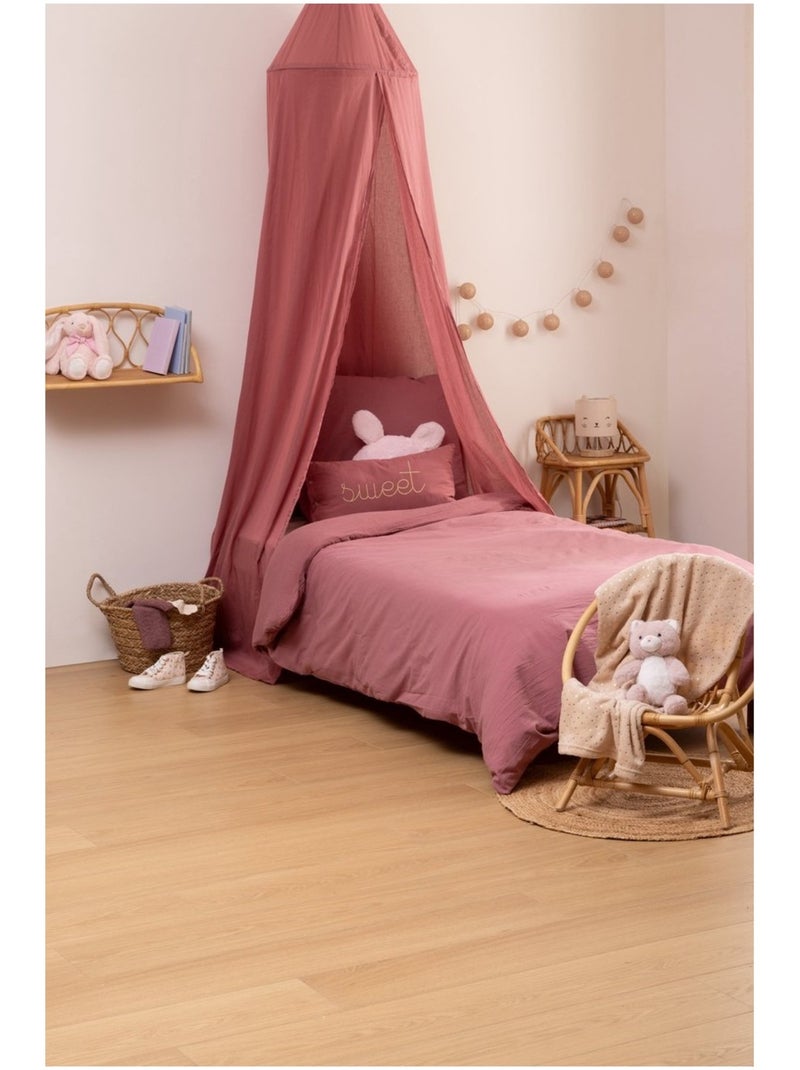 Housse de couette + 1 taie 140 x 200 cm Lilie Rose - Kiabi