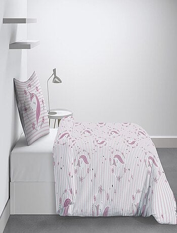 Housse de couette + 1 taie 140 x 200 cm Rina petite licorne