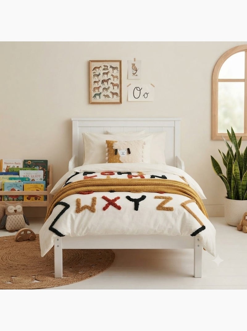 Housse de couette + 1 taie collection alphabet Beige - Kiabi
