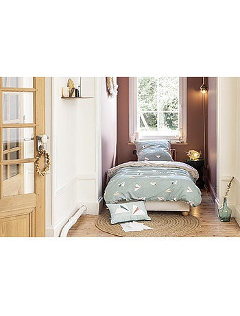 Housse de couette + 1 taie d’oreiller – Coton 57 fils – Petits Papiers