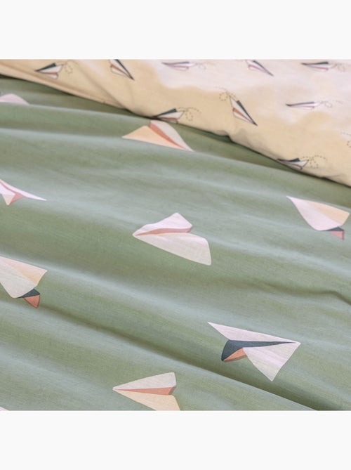 Housse de couette + 1 taie d’oreiller – Coton 57 fils – Petits Papiers - Kiabi Housse de couette + 1 taie d’oreiller – Coton 57 fils – Petits Papiers - Kiabi