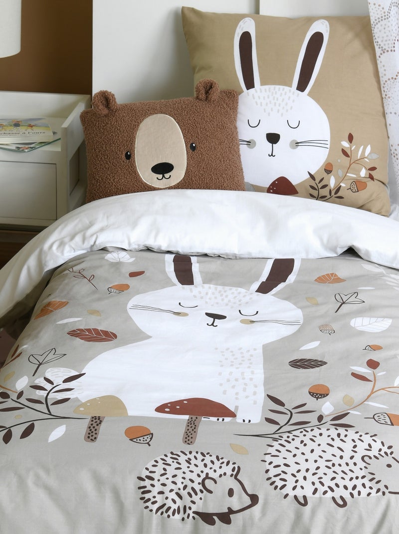 Housse de couette + 1 taie Gabin le petit lapin Beige - Kiabi