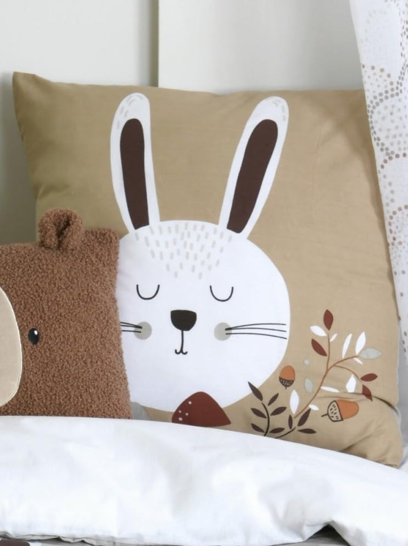 Housse de couette + 1 taie Gabin le petit lapin Beige - Kiabi