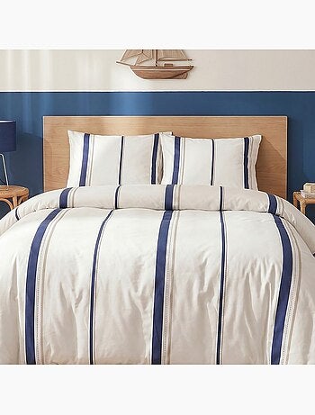 Housse de couette 100% coton 57 fils + 2 taies d’oreiller