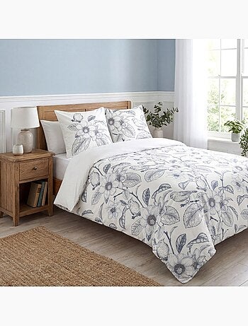 Housse de couette 100% coton 57 fils + 2 taies d’oreiller