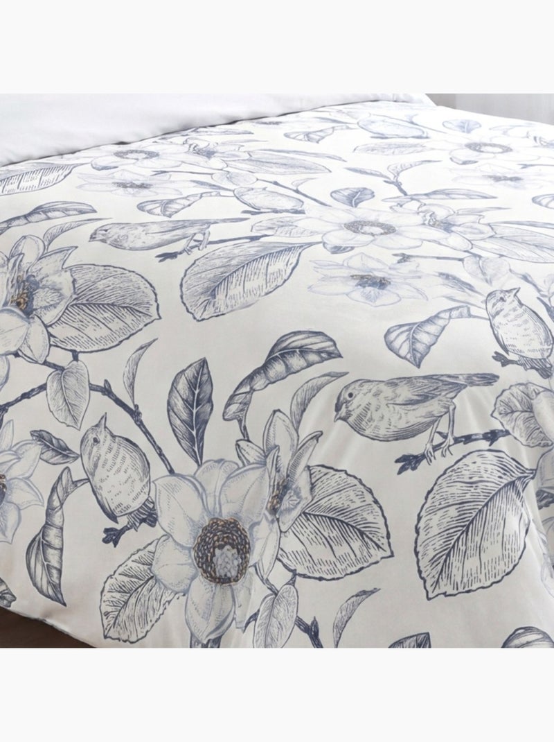 Housse de couette 100% coton 57 fils + 2 taies d’oreiller Blanc - Kiabi