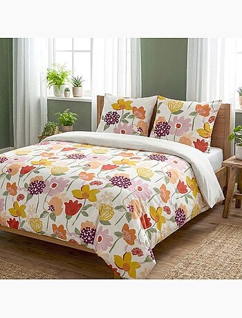 Housse de couette 100% coton 57 fils + 2 taies d’oreiller