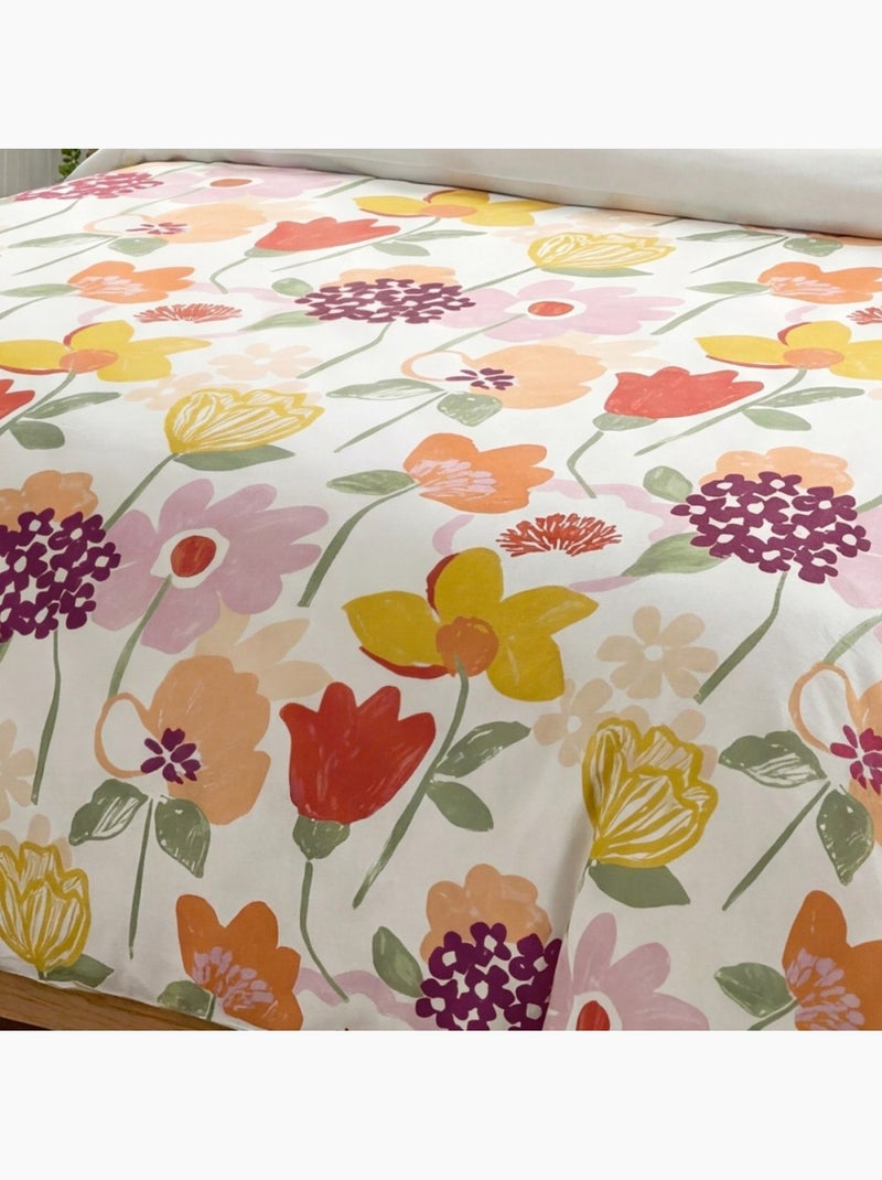 Housse de couette 100% coton 57 fils + 2 taies d’oreiller Multicolore - Kiabi
