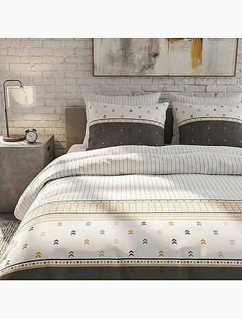 Housse de couette 100% coton 57 fils + 2 taies d’oreiller