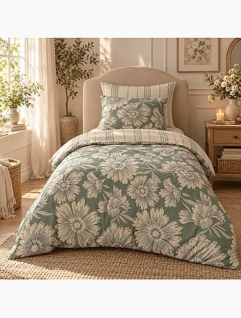 Housse de couette 100% coton 57 fils imprimé tamara