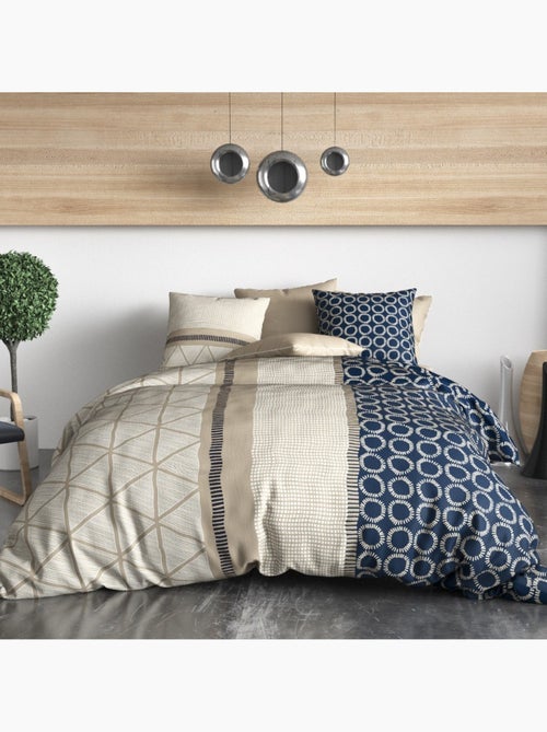 Housse de couette 100% coton 57 fils + taie(s) d'oreiller - Kiabi Housse de couette 100% coton 57 fils + taie(s) d'oreiller - Kiabi