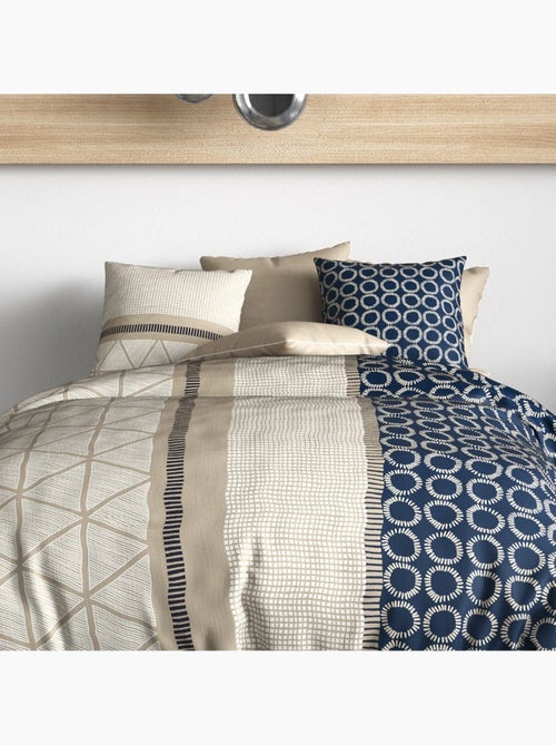Housse de couette 100% coton 57 fils + taie(s) d'oreiller - Kiabi Housse de couette 100% coton 57 fils + taie(s) d'oreiller - Kiabi