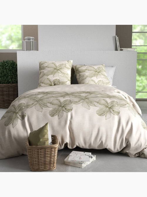 Housse de couette 100% coton 57 fils + taie(s) d'oreiller - Kiabi Housse de couette 100% coton 57 fils + taie(s) d'oreiller - Kiabi