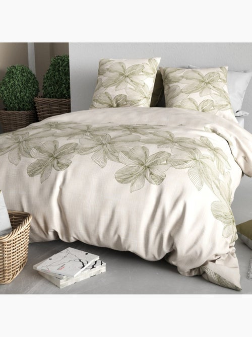 Housse de couette 100% coton 57 fils + taie(s) d'oreiller - Kiabi Housse de couette 100% coton 57 fils + taie(s) d'oreiller - Kiabi