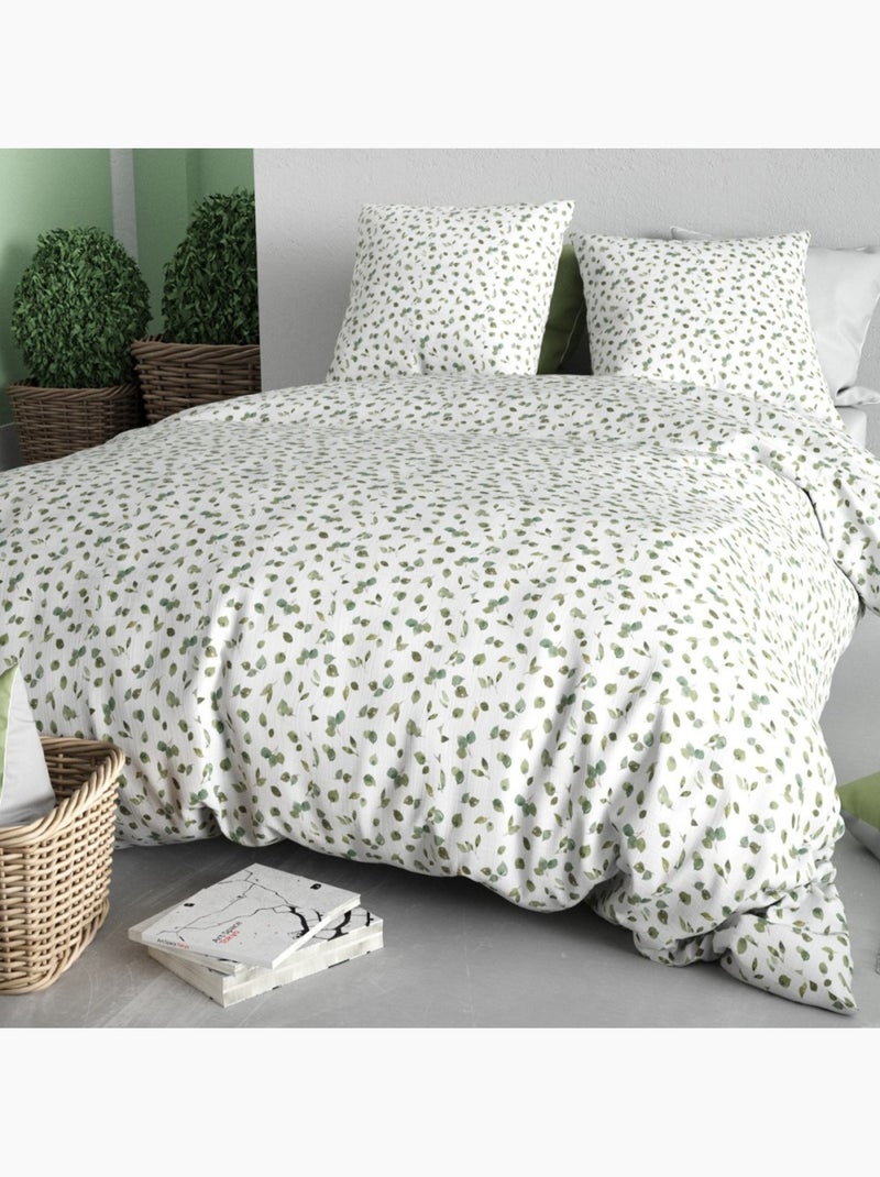 Housse de couette 100% coton 57 fils + taie(s) d'oreiller Blanc - Kiabi