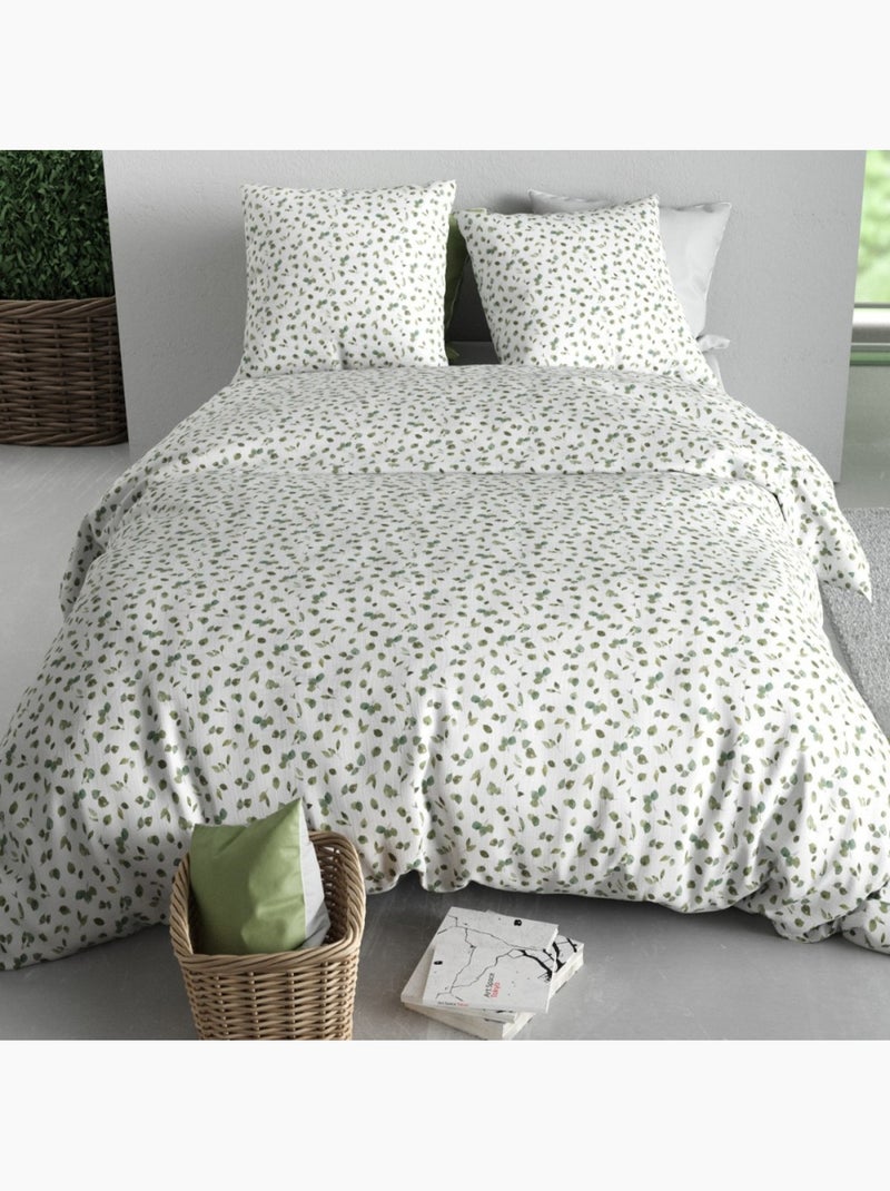 Housse de couette 100% coton 57 fils + taie(s) d'oreiller Blanc - Kiabi