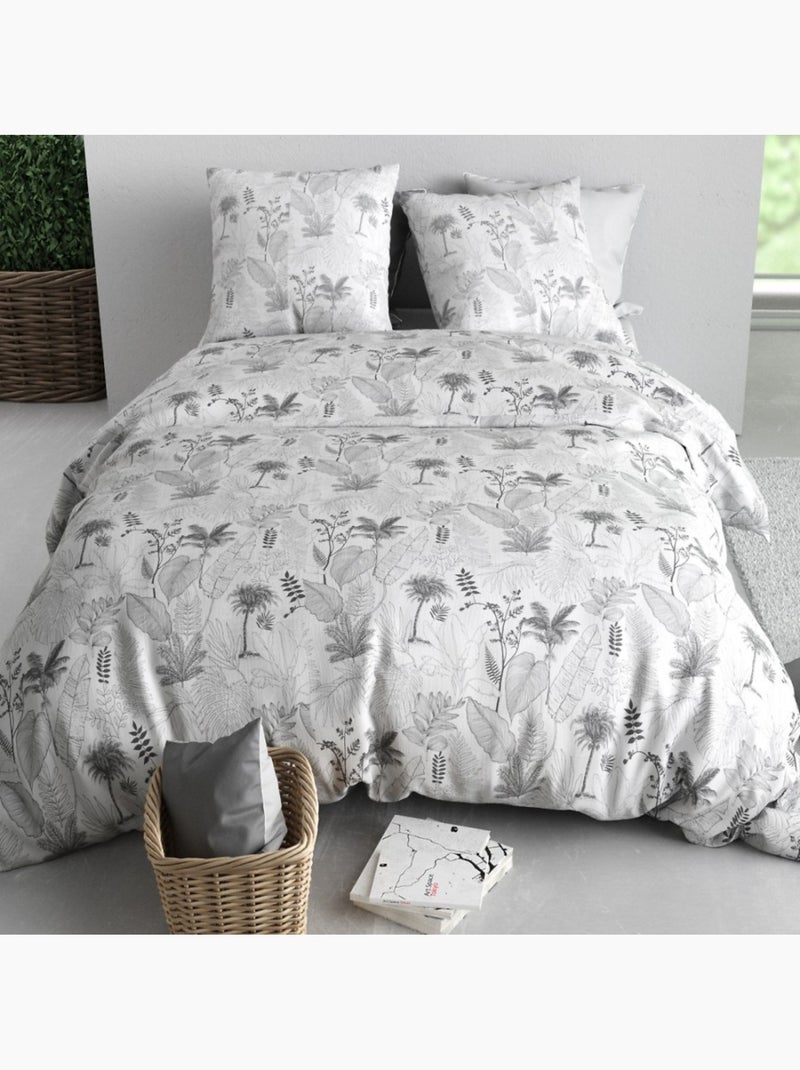 Housse de couette 100% coton 57 fils + taie(s) d'oreiller Blanc - Kiabi