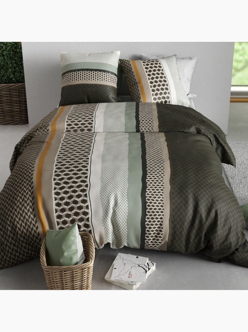 Housse de couette 100% coton 57 fils + taie(s) d'oreiller - Kiabi Housse de couette 100% coton 57 fils + taie(s) d'oreiller - Kiabi