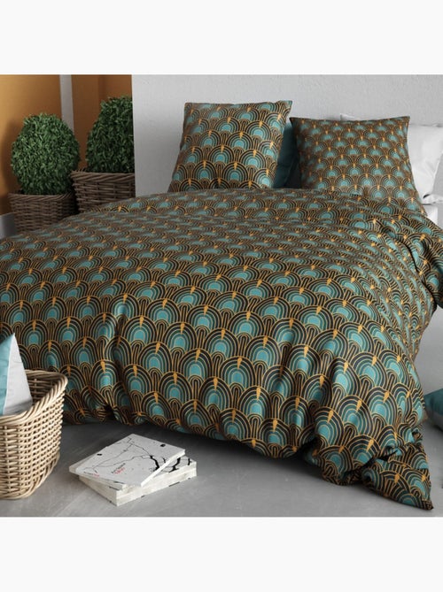 Housse de couette 100% coton 57 fils + taie(s) d'oreiller - Kiabi Housse de couette 100% coton 57 fils + taie(s) d'oreiller - Kiabi