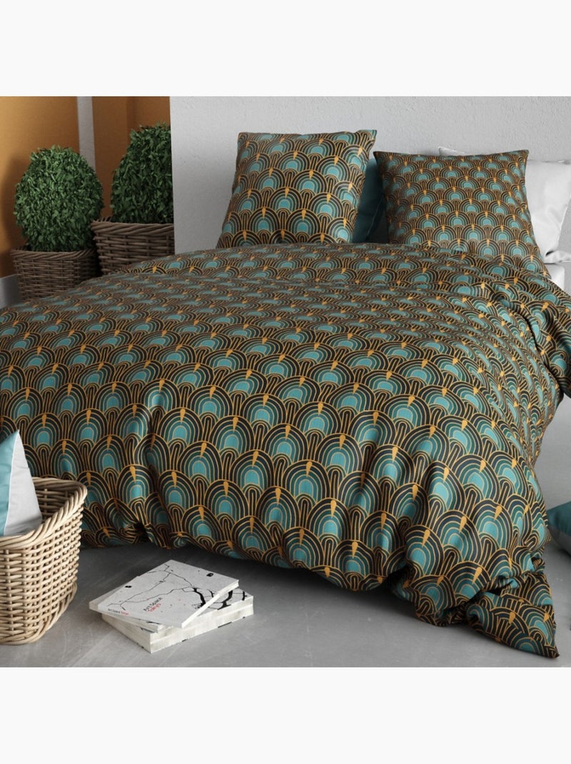 Housse de couette 100% coton 57 fils + taie(s) d'oreiller Multicolore - Kiabi