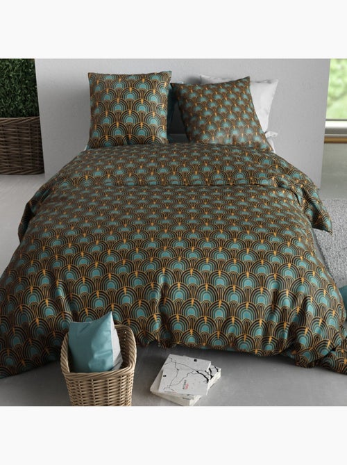 Housse de couette 100% coton 57 fils + taie(s) d'oreiller - Kiabi Housse de couette 100% coton 57 fils + taie(s) d'oreiller - Kiabi