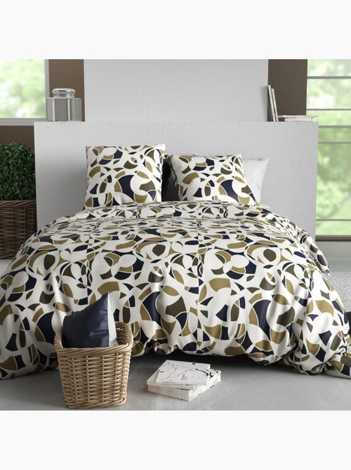 Housse de couette 100% coton 57 fils + taie(s) d'oreiller - Kiabi Housse de couette 100% coton 57 fils + taie(s) d'oreiller - Kiabi